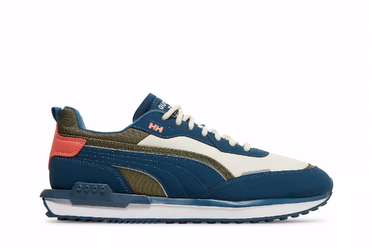 Helly Hansen x Puma City Rider Intense Blue White Asparagus, view 2