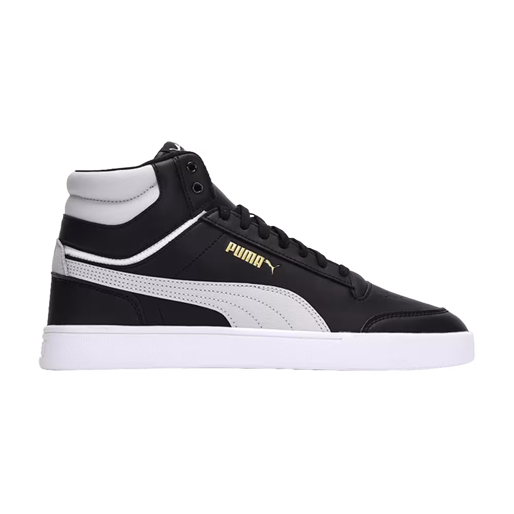 Puma Shuffle Mid WTR Black White Team Gold