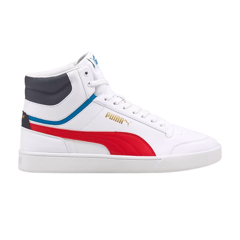 Puma Shuffle Mid White High Risk Red