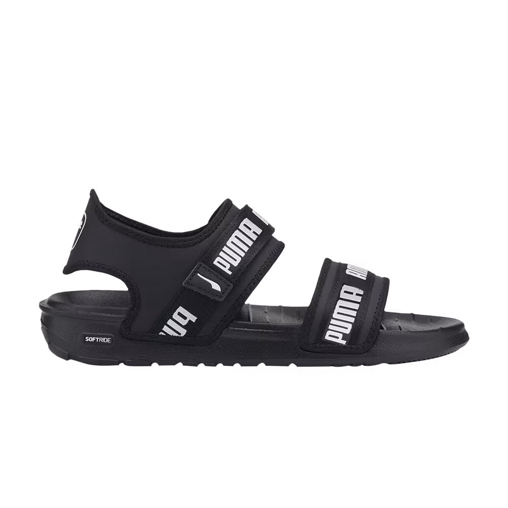 Puma Women's Softride Slide Wordmark - Black White