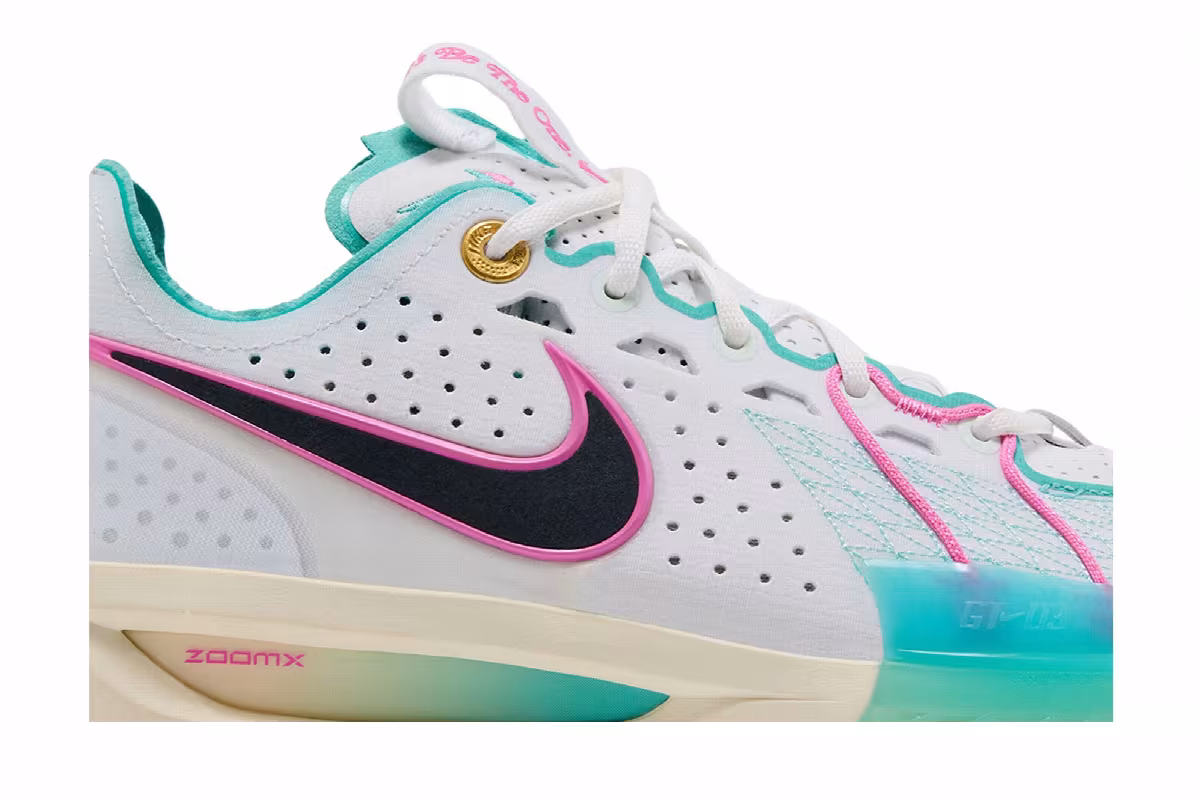 Nike Air Zoom GT Cut 3 EP White Teal Playful Pink, view 3