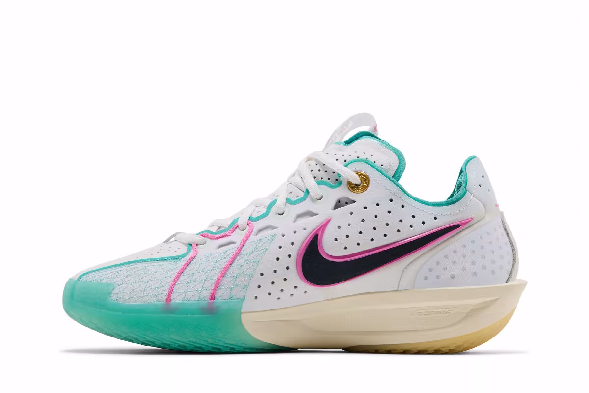 Nike Air Zoom GT Cut 3 EP White Teal Playful Pink, view 4