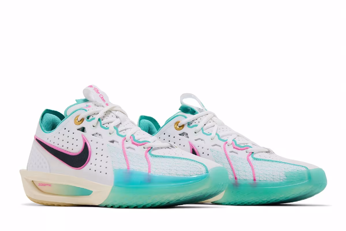 Nike Air Zoom GT Cut 3 EP White Teal Playful Pink, view 9
