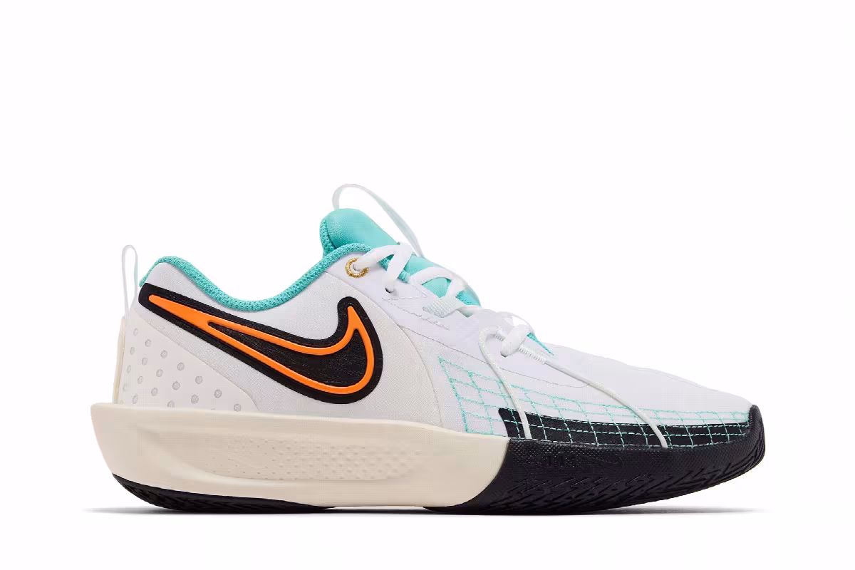 Nike GT Cut 3 GS White Orange Frost Green, view 2
