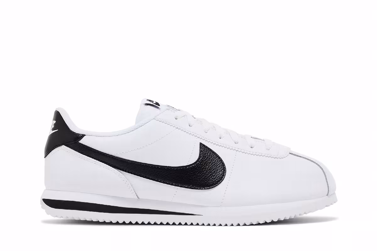 Nike Women's Cortez Leather White Black, view 2