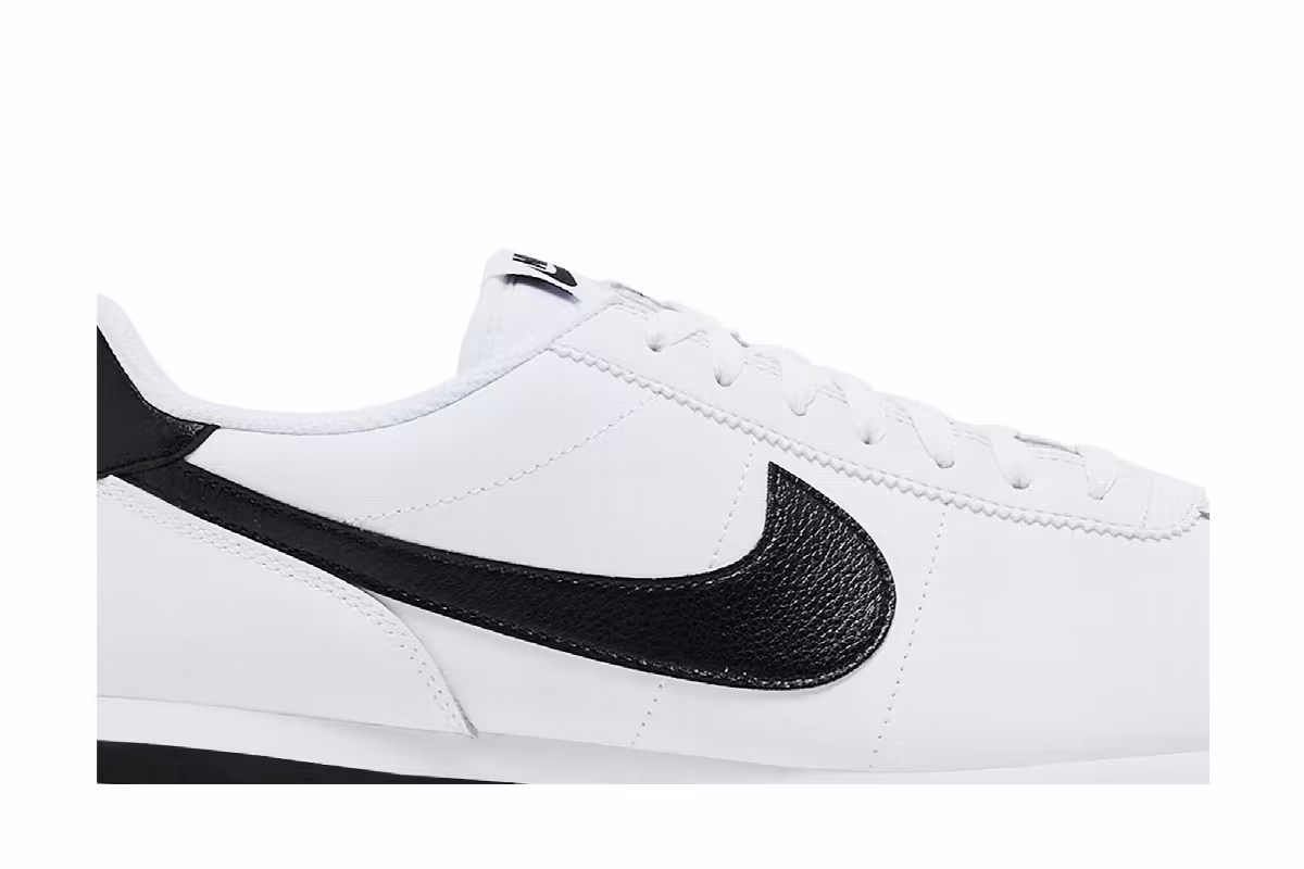 Nike Women's Cortez Leather White Black, view 3