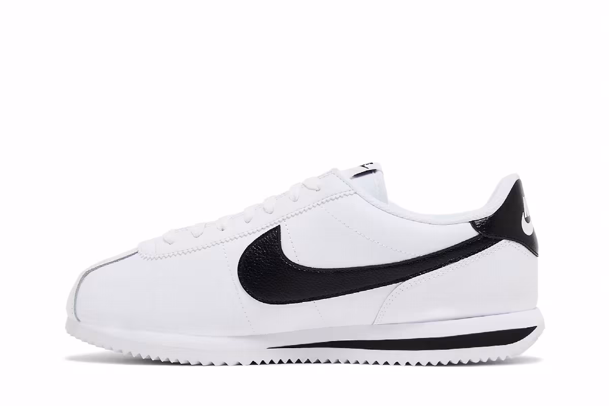 Nike Women's Cortez Leather White Black, view 4