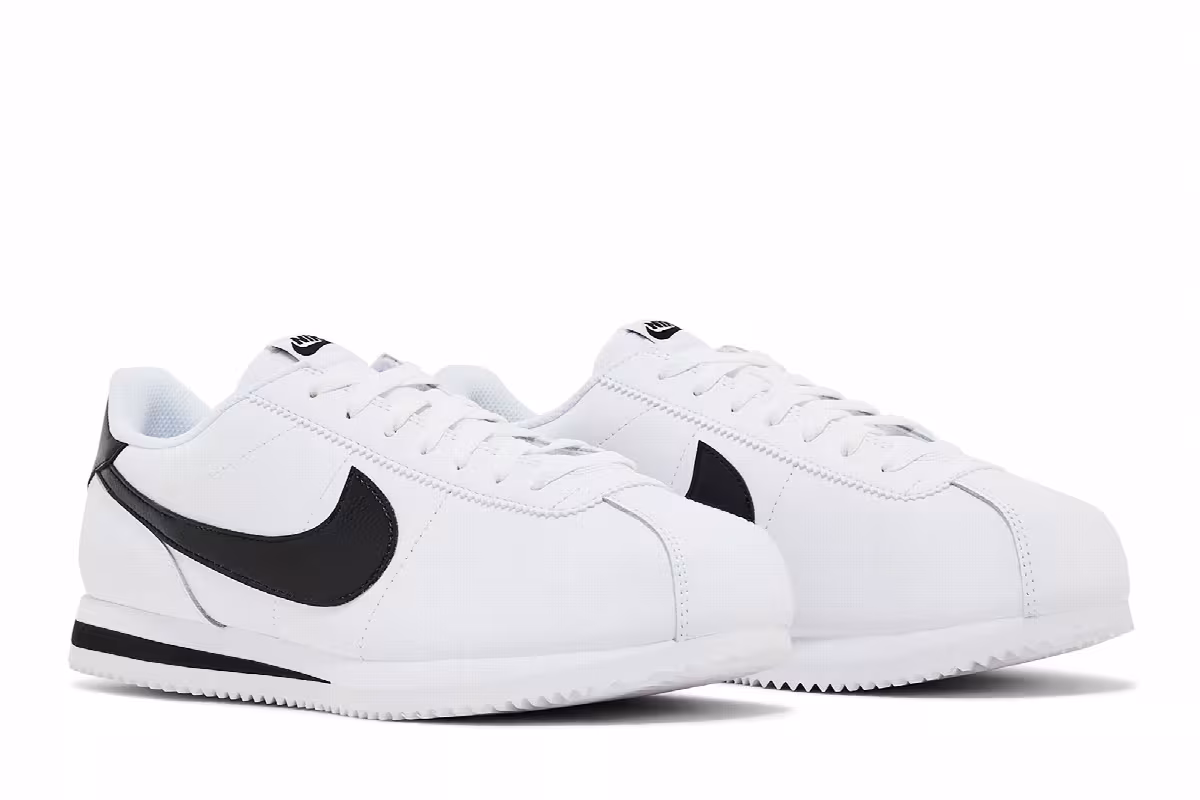 Nike Women's Cortez Leather White Black, view 9