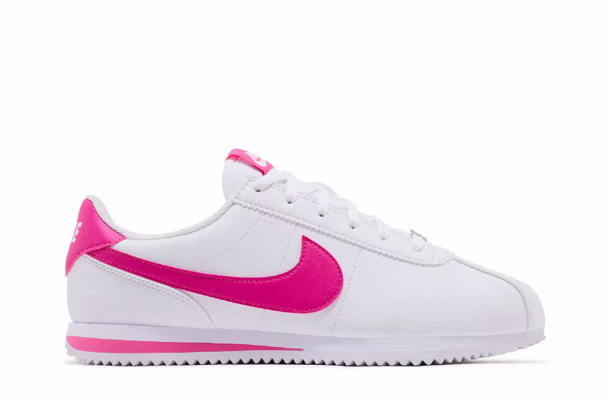 Nike Cortez GS White Laser Fuchsia, view 2
