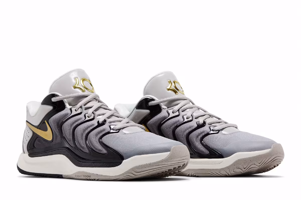 Nike KD 17 Light Iron Ore Metallic Gold, view 9