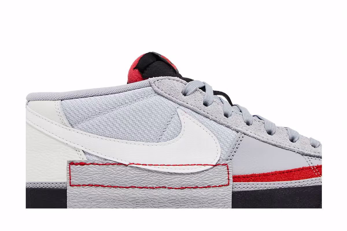 Nike Blazer Low Pro Club Wolf Grey University Red, view 3