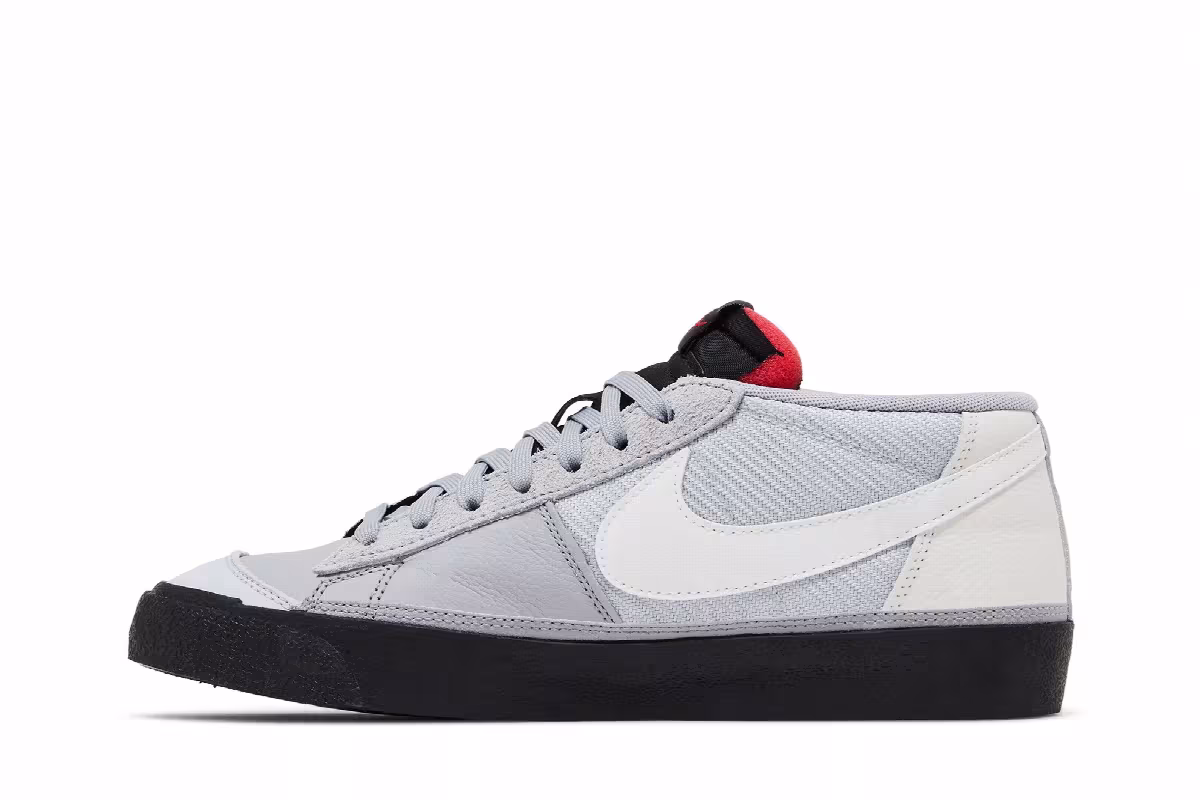 Nike Blazer Low Pro Club Wolf Grey University Red, view 4