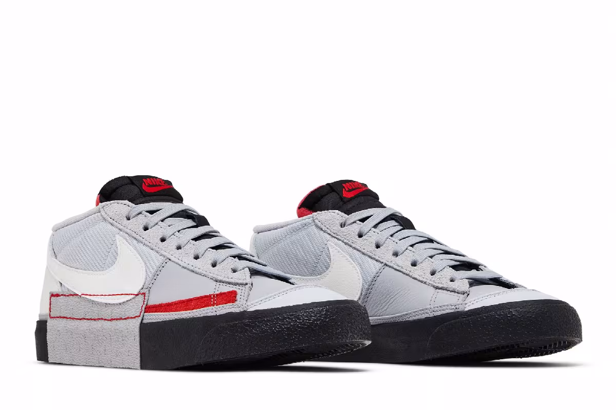 Nike Blazer Low Pro Club Wolf Grey University Red, view 9