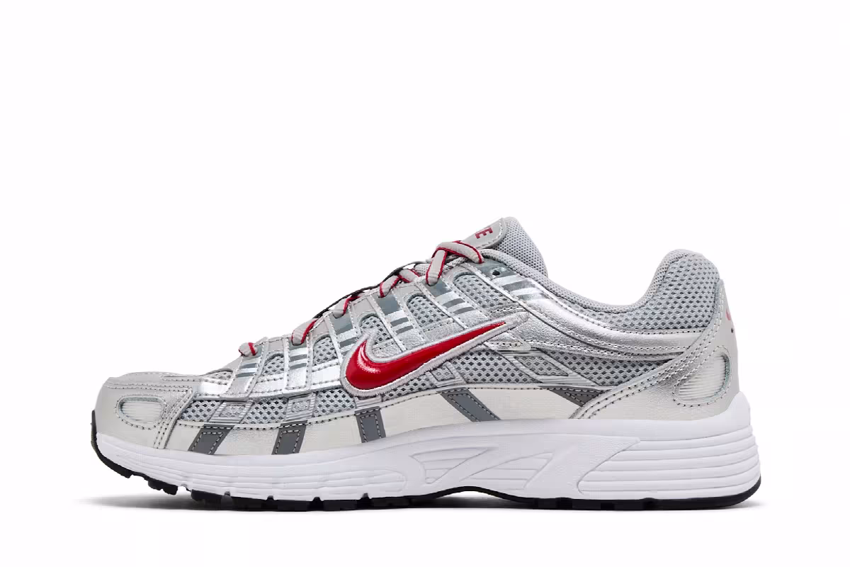 Nike P-6000 GS Metallic Silver Gym Red, view 4