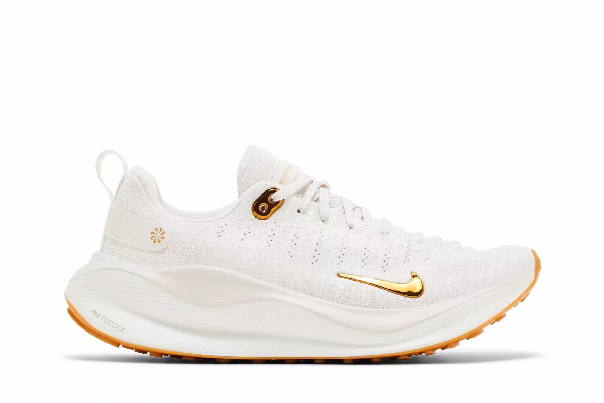 Nike Women's ReactX Infinity Run 4 Gum Light Brown Metallic Gold, view 2