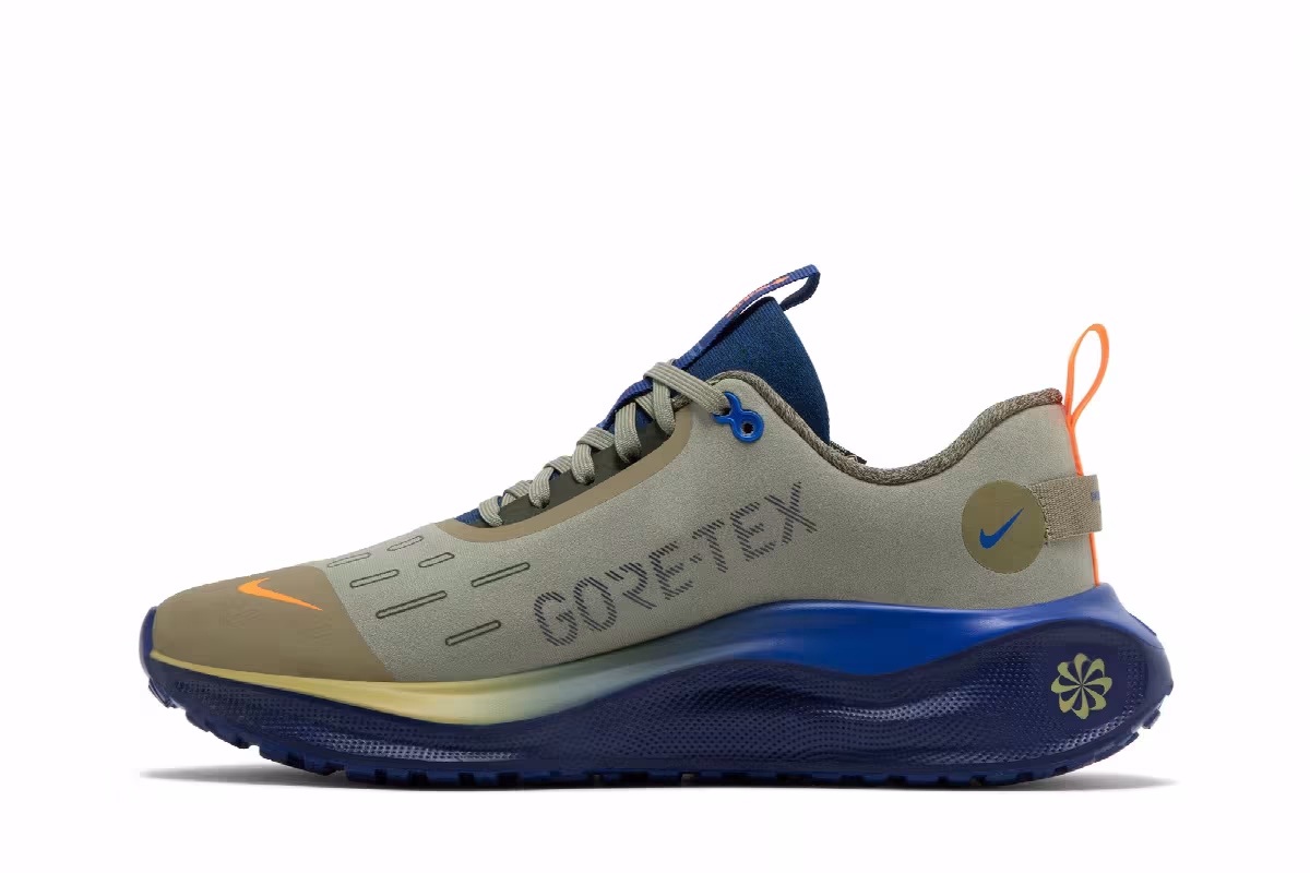 Nike ReactX Infinity Run 4 GORE-TEX Neutral Olive Thunder Blue, view 4