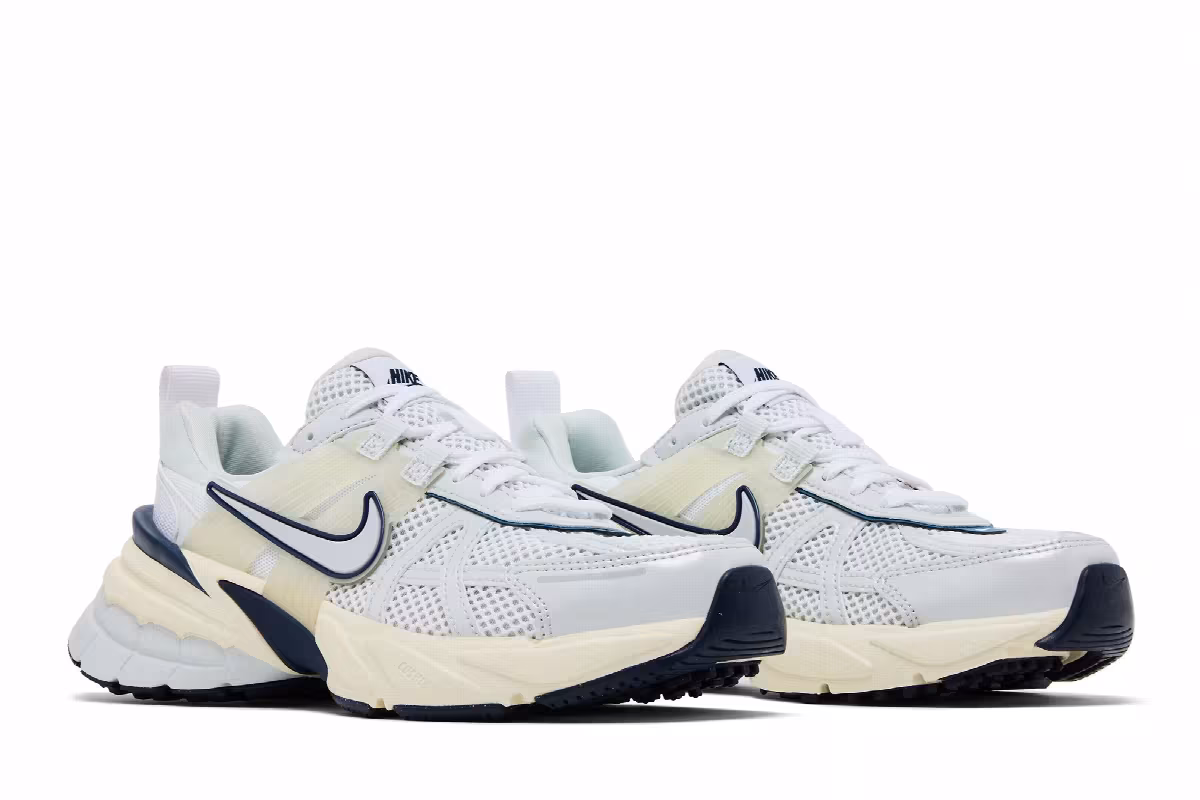 Nike Women's V2K Run White Midnight Navy, view 9