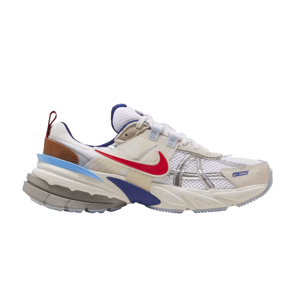 Nike Women's V2K Run Metallic Silver Red Blue
