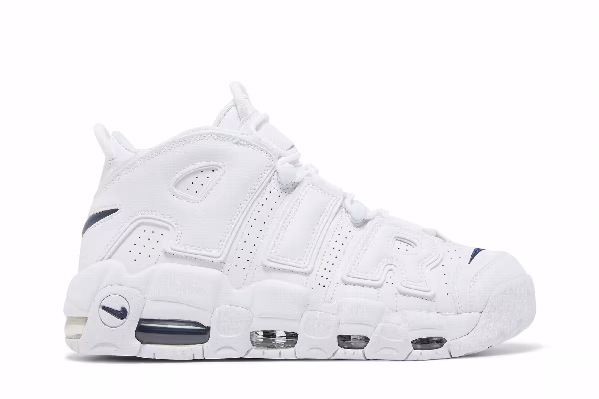 Nike Air More Uptempo White Midnight Navy, view 2