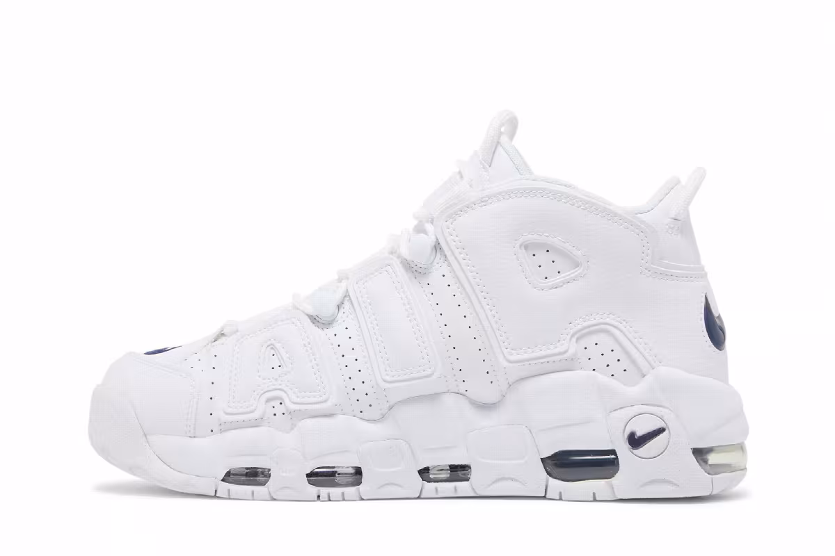 Nike Air More Uptempo White Midnight Navy, view 4