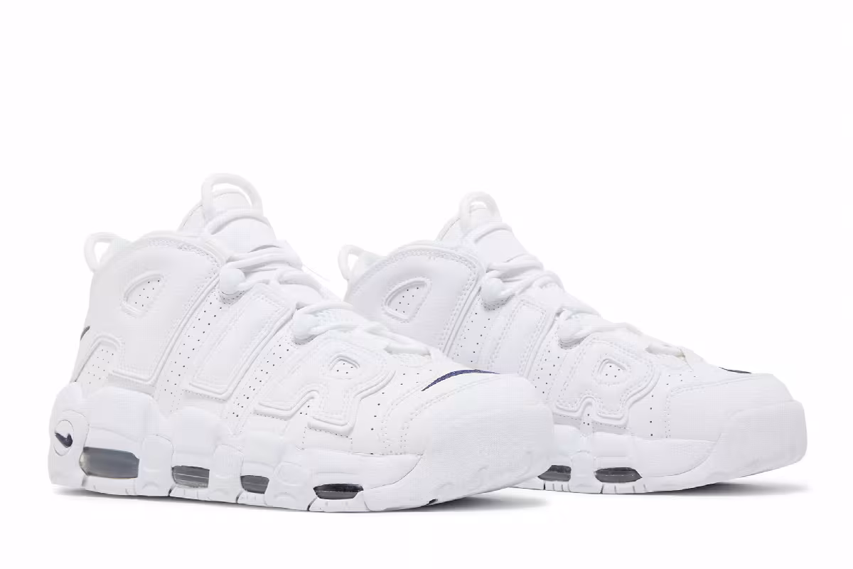 Nike Air More Uptempo White Midnight Navy, view 9