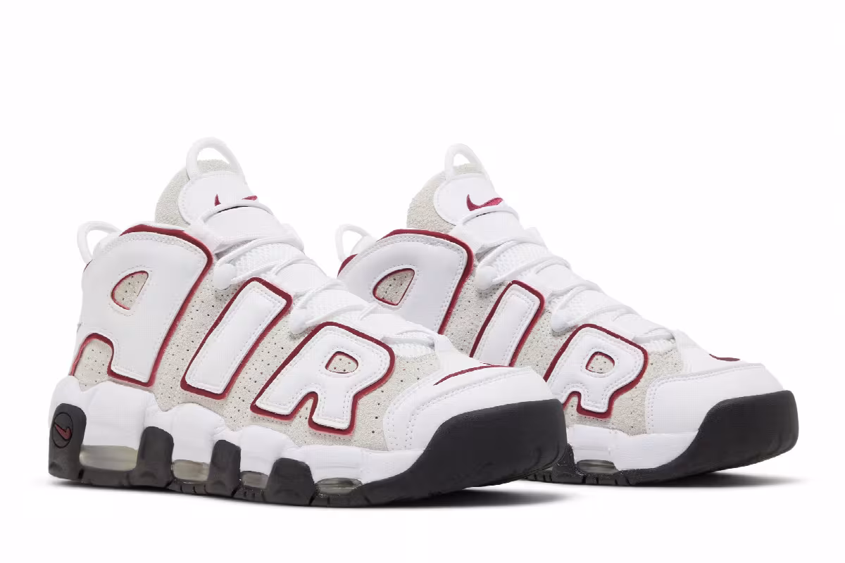 Nike Air More Uptempo White Team Red, view 9
