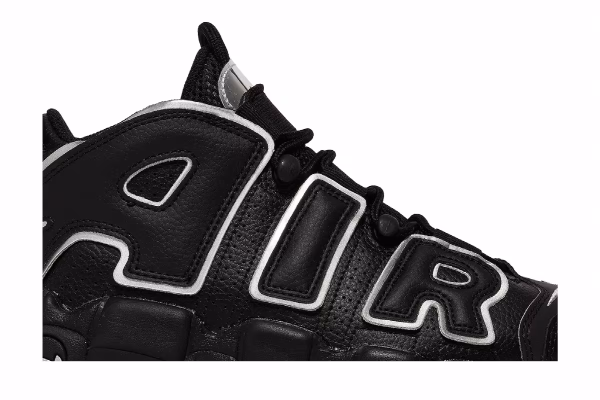Nike Women's Air More Uptempo Black Metallic Silver, view 3