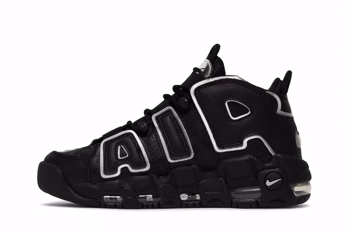 Nike Women's Air More Uptempo Black Metallic Silver, view 4
