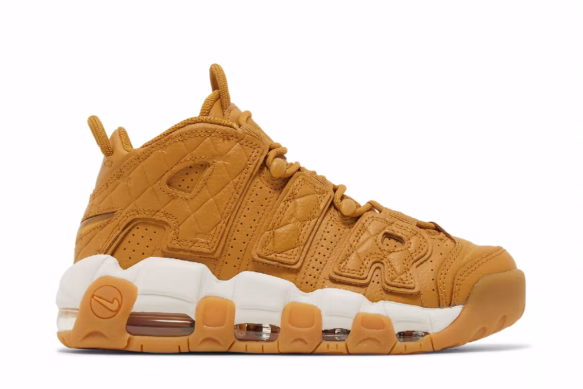 Nike Women's Air More Uptempo Quilted Wheat, view 2