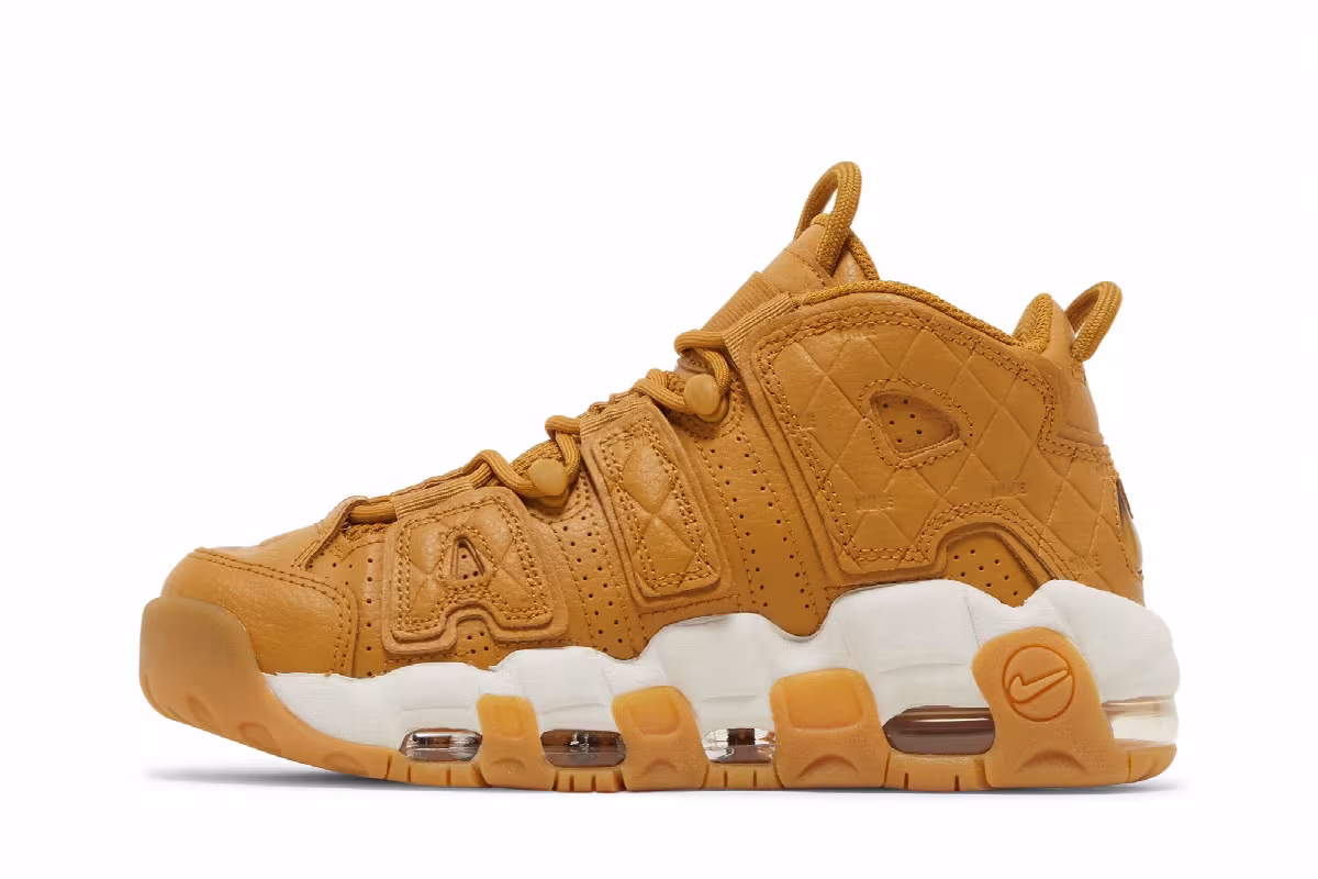 Nike Women's Air More Uptempo Quilted Wheat, view 4