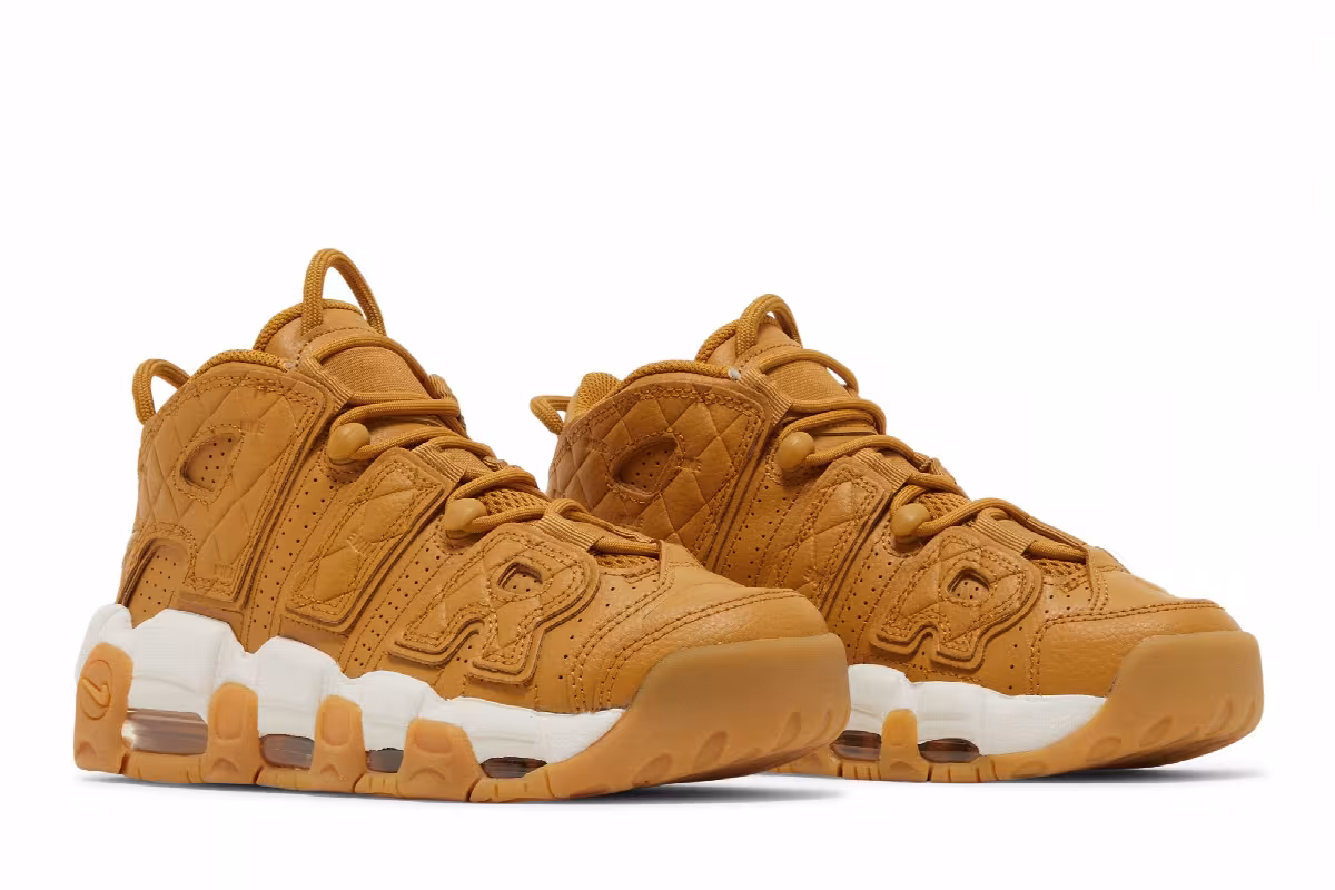 Nike Women's Air More Uptempo Quilted Wheat, view 9