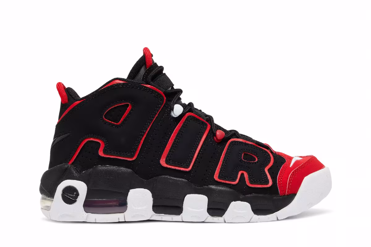 Nike Air More Uptempo GS Red Toe, view 2