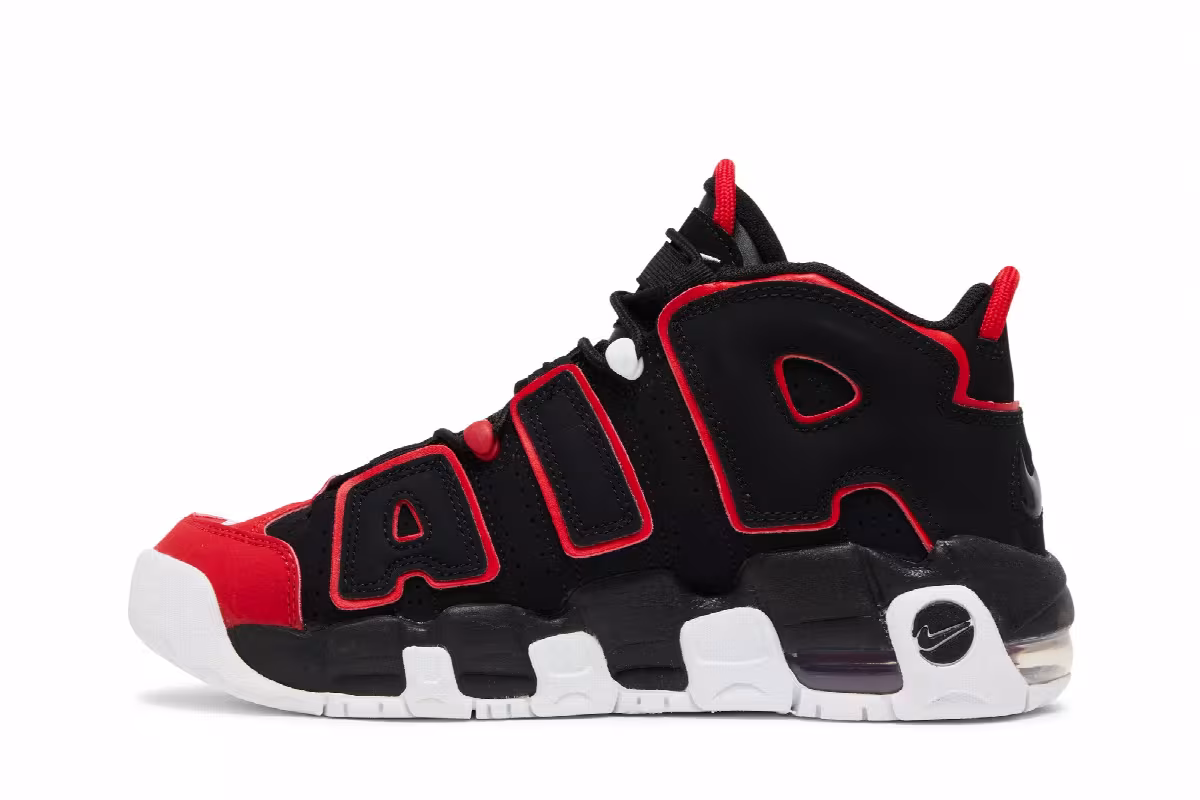 Nike Air More Uptempo GS Red Toe, view 4