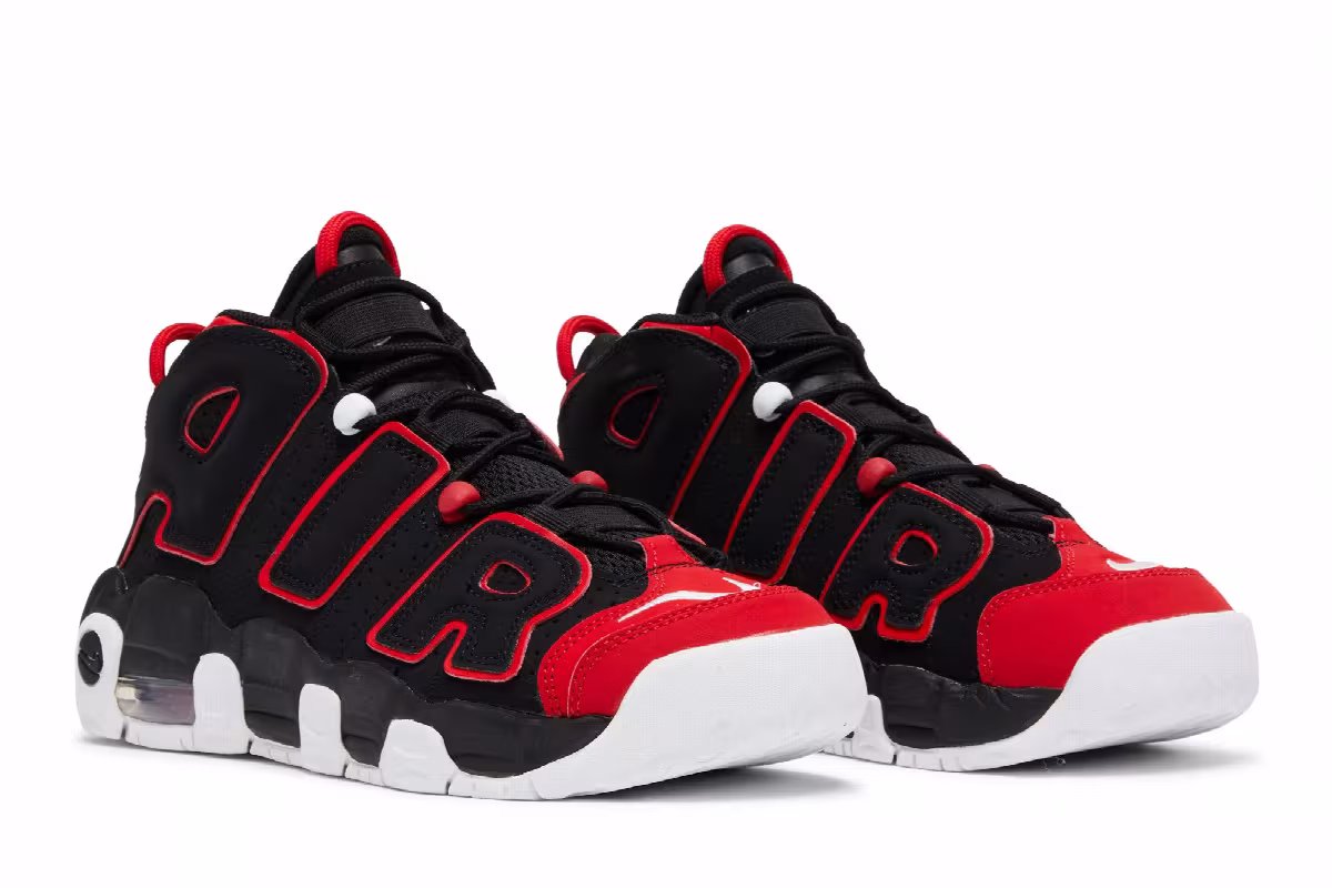 Nike Air More Uptempo GS Red Toe, view 9