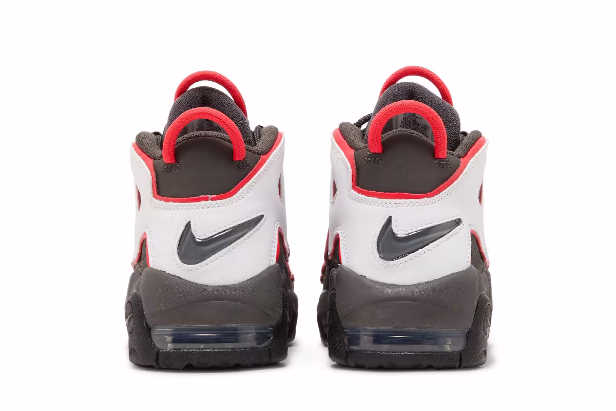 Nike Air More Uptempo GS Medium Ash Siren Red White, view 7