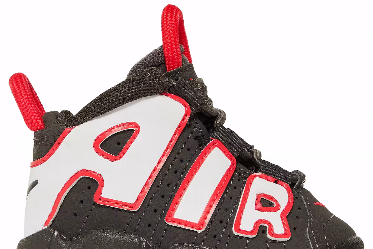 Nike Air More Uptempo TD Medium Ash Siren Red White, view 3