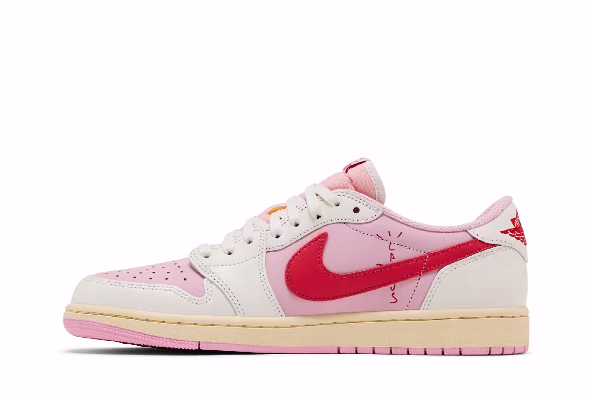 Travis Scott x Air Jordan 1 Low OG Sail Tropical Pink, view 4