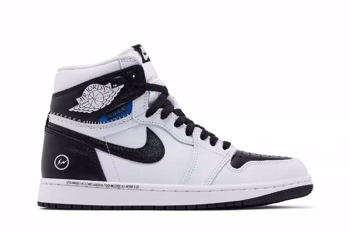 Fragment Design x Union LA x Air Jordan 1 High OG SP White Black, view 2
