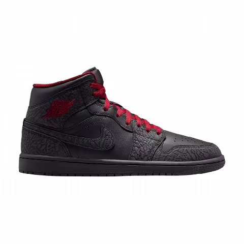 Air Jordan 1 Mid SE 'Elephant Print Black Tough Red'