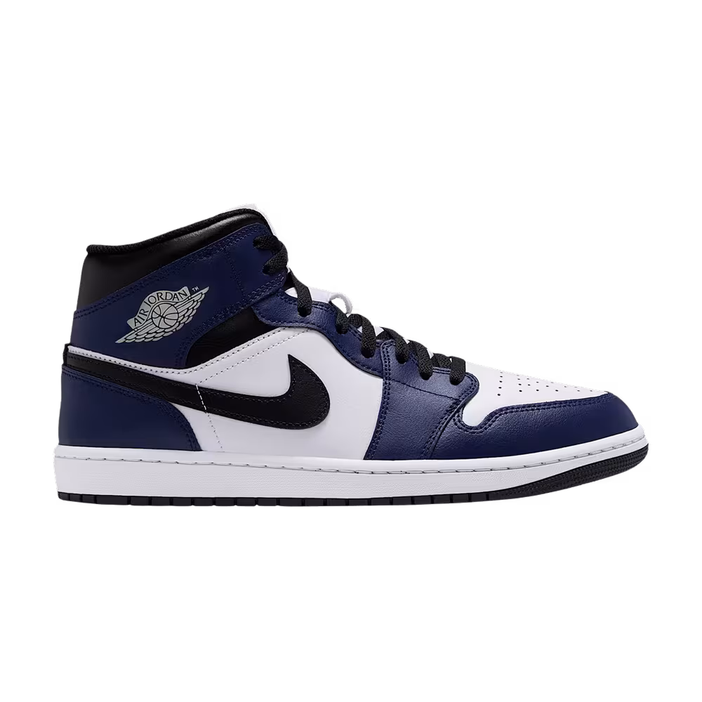 Air Jordan 1 Mid White College Navy White Tech Grey