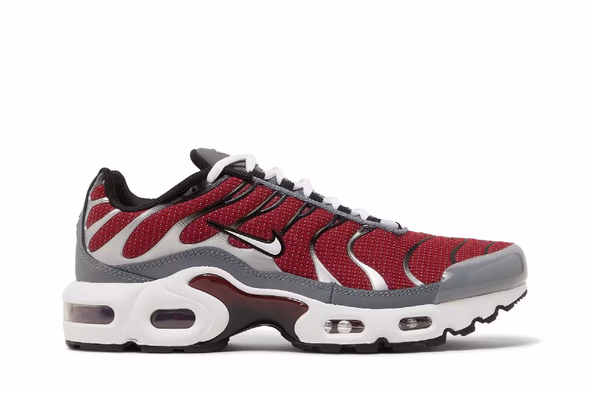 Nike Air Max Plus GS Team Red Cool Grey, view 2