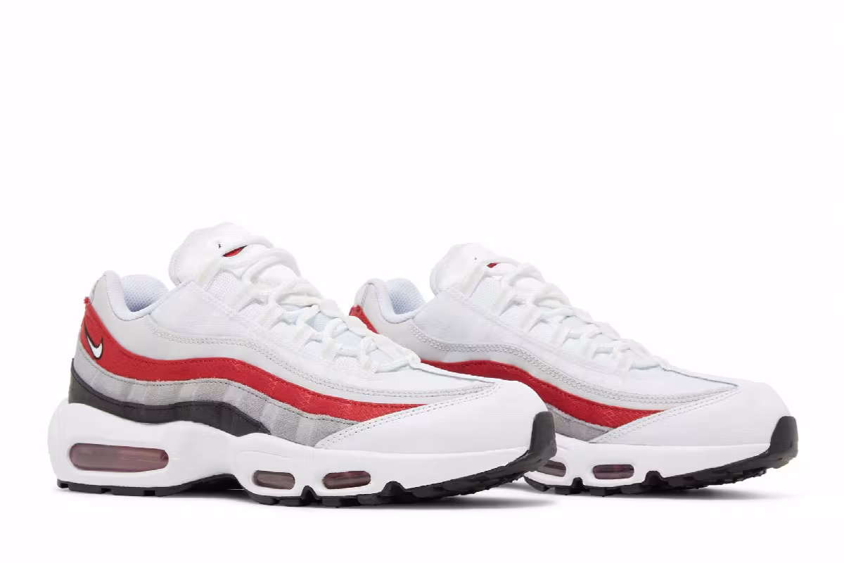 Nike Air Max 95 White Varsity Red, view 9