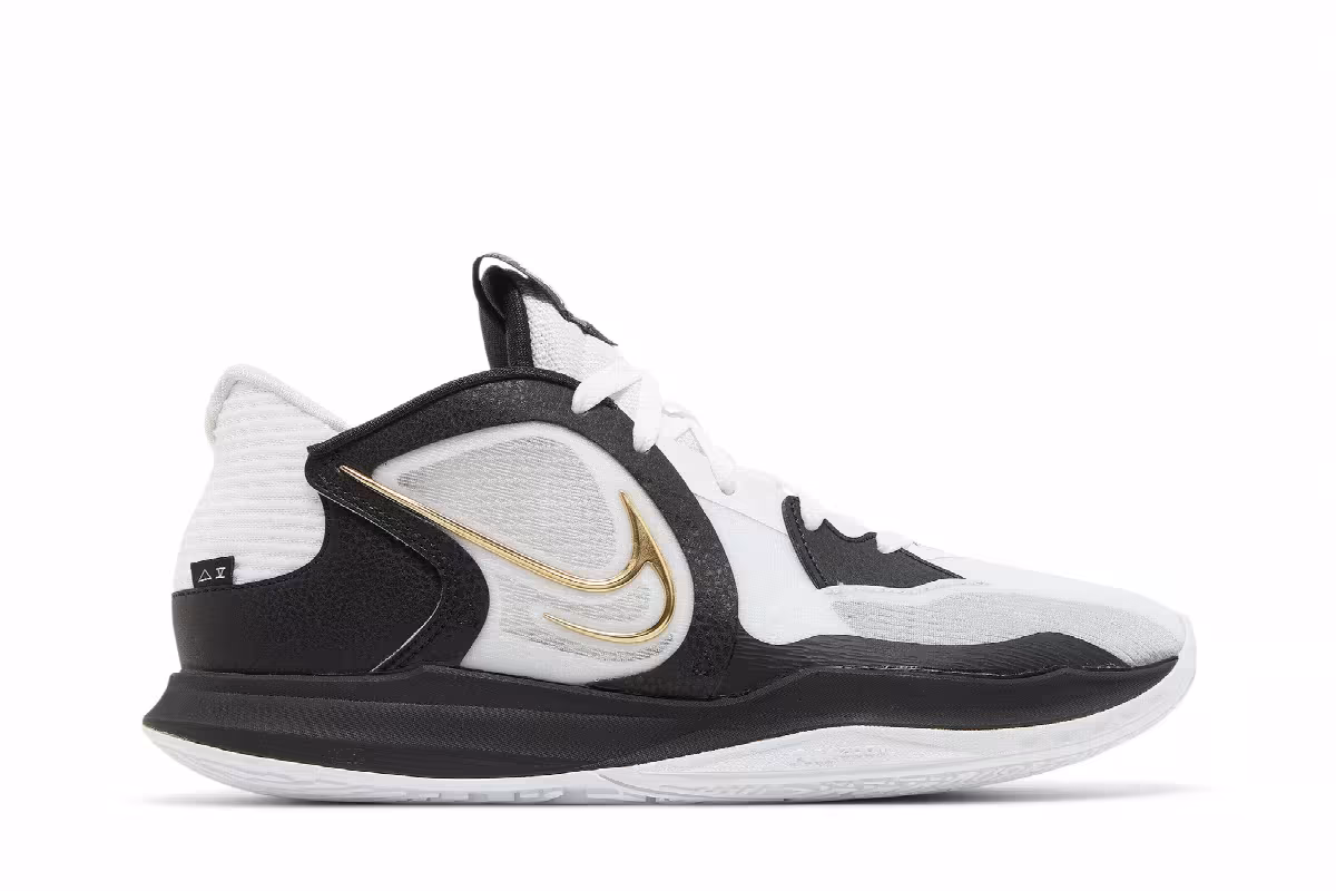 Nike Kyrie Low 5 White Black Metallic Gold, view 2