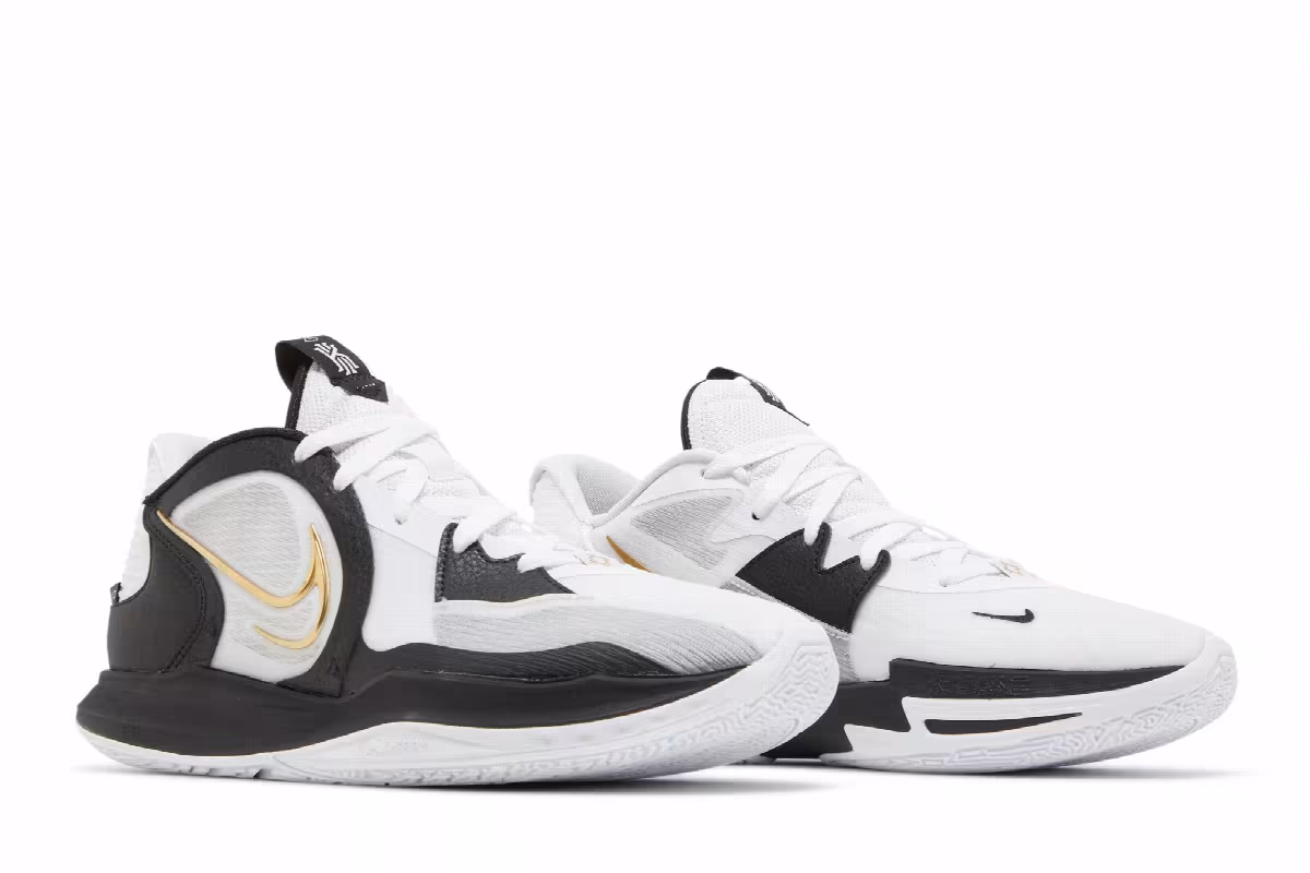 Nike Kyrie Low 5 White Black Metallic Gold, view 9
