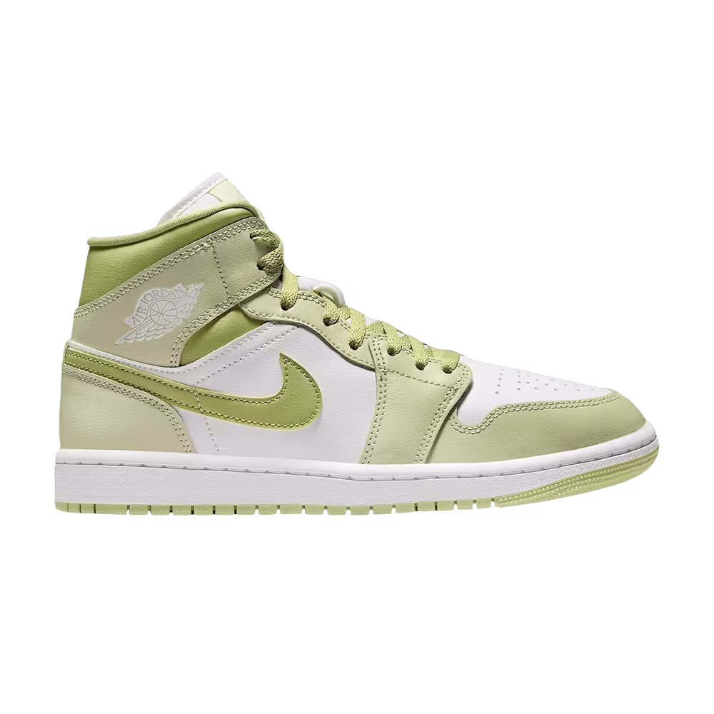 Air Jordan Women's 1 Mid Olive Aura Lawn Coconut Milk Sail