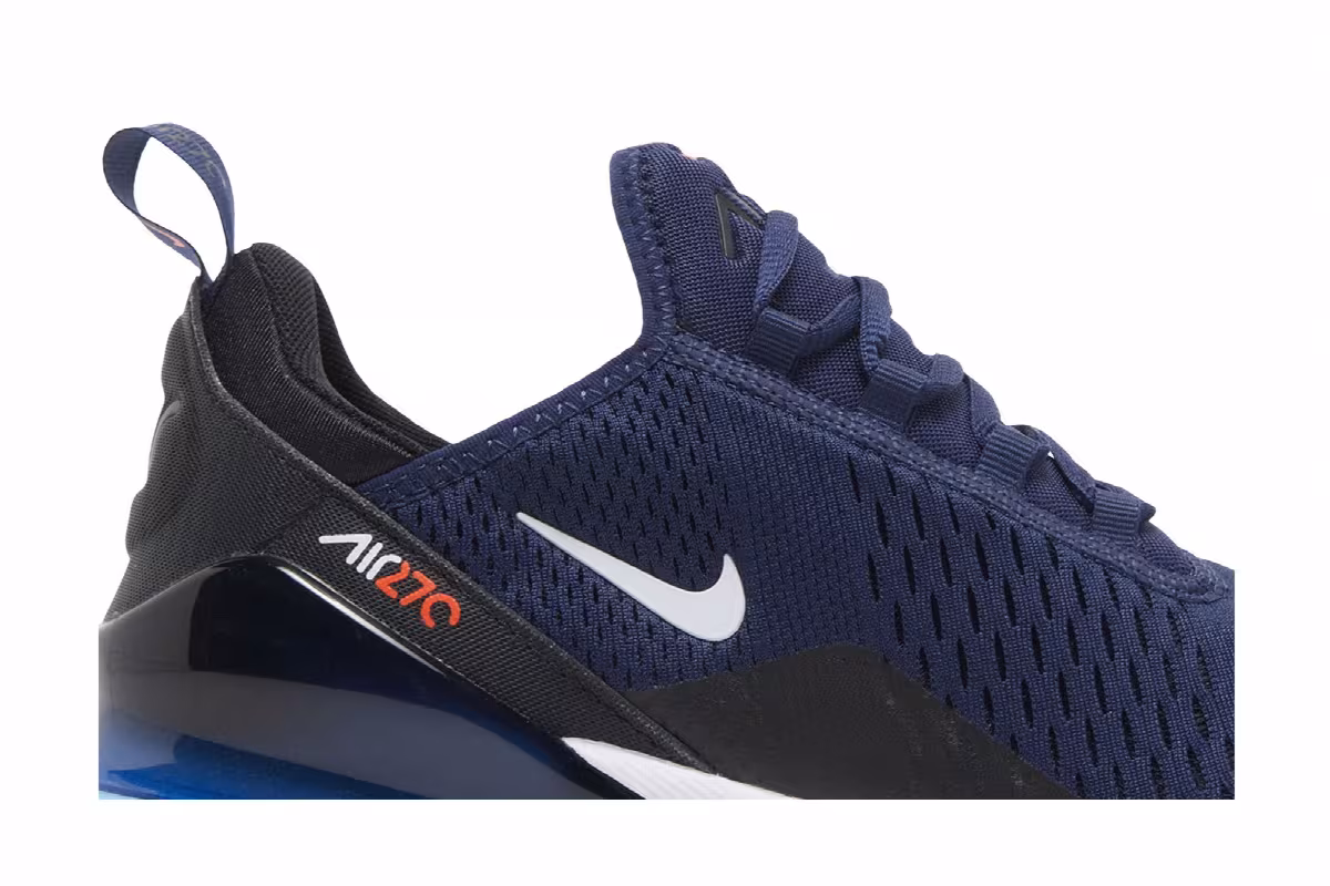 Nike Air Max 270 Midnight Navy Bright Crimson, view 3