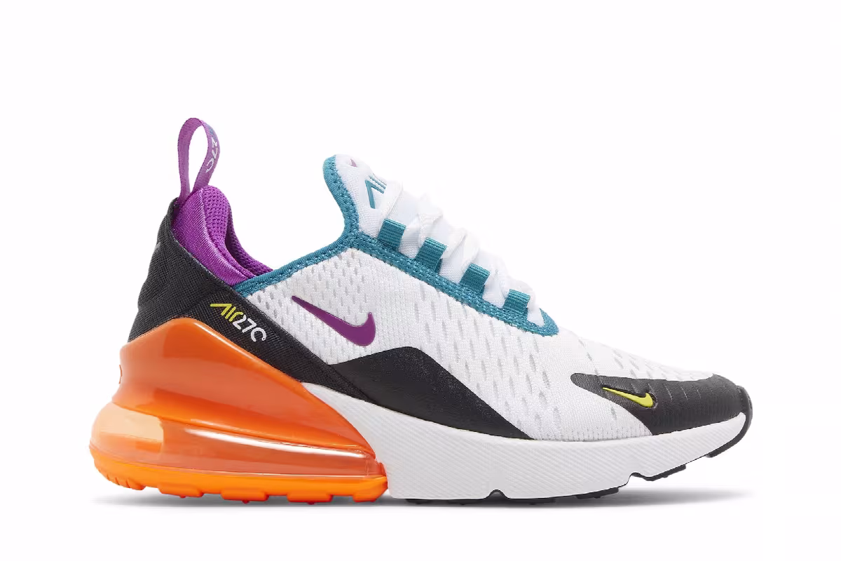 Nike Air Max 270 GS White Orange Purple, view 2