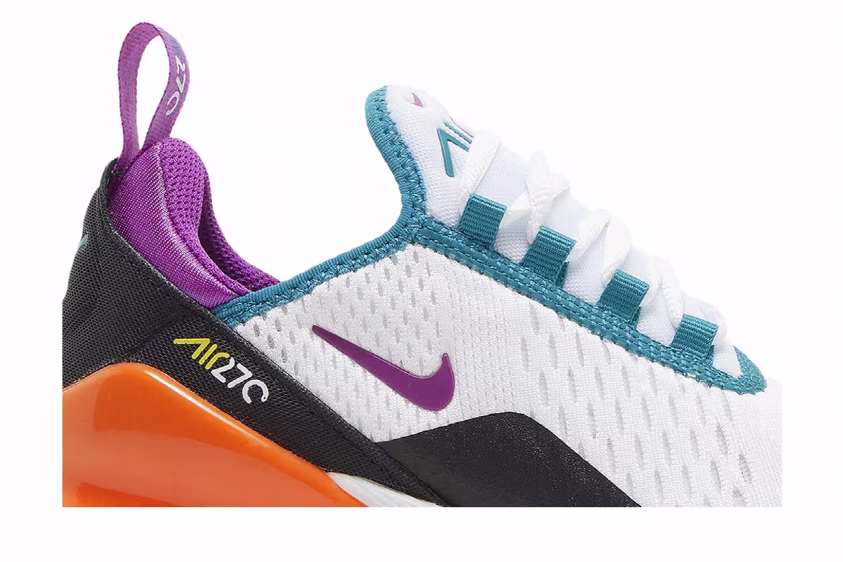 Nike Air Max 270 GS White Orange Purple, view 3