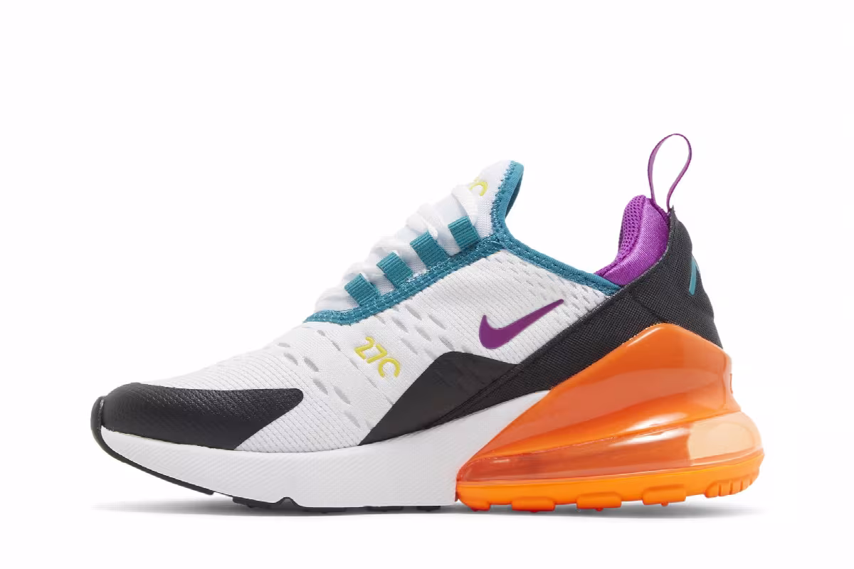 Nike Air Max 270 GS White Orange Purple, view 4