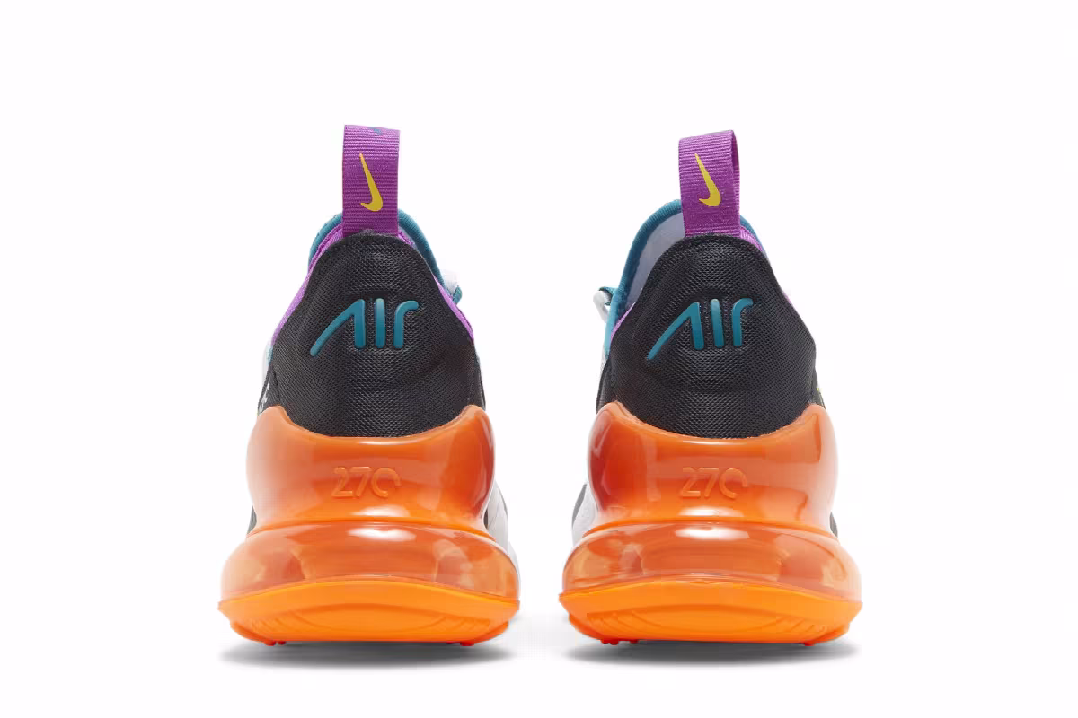 Nike Air Max 270 GS White Orange Purple, view 7